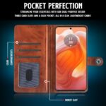 Shock Proof Flip Cover Back Case for Motorola Moto Edge 50 Ultra | Magnetic Wallet Leather Case with Stand - Image 4