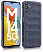 Ultimate Silicon Back Cover Case for Samsung Galaxy M14 5G | Military Grade Drop Protection Shockproof Bumper | Anti-Slip Grip | Scratch Proof Micro-Fibre Cloth Inside (Deep Blue) - Image 4