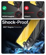 Shock Proof Clear Protective Back Case for Poco X7 Pro 5G - AirEDGE Technology | 360 Degree Camera Protection | Transparent Hybrid Back Case Mobile Cover - Black - Image 3