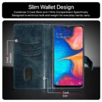 Shock Proof Flip Cover Back Case for Samsung Galaxy A20 | Magnetic Wallet Leather Case with Stand - Image 4