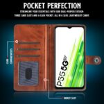 Shock Proof Flip Cover Back Case for Itel P55 5G | Magnetic Wallet Leather Case with Stand - Image 6