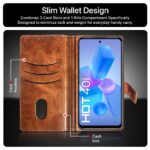Shock Proof Flip Cover Back Case for Infinix Hot 40I | Magnetic Wallet Leather Case with Stand - Image 3