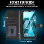 Shock Proof Flip Cover Back Case for Iqoo Z9 Lite | Magnetic Wallet Leather Case with Stand - Image 6