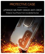 Shock Proof Back Case Mobile Cover for Samsung Galaxy S22 5G | Back Cover Case (Tough Armor | Hybrid PC + TPU | Ring Holder & in-Built Kickstand | Blue) - Image 4