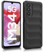 Ultimate Silicon Back Cover Case for Samsung Galaxy M34 5G | F34 5G Drop Protection Shockproof Bumper | Anti-Slip Grip | Scratch Proof Micro-Fibre Cloth Inside (Pitch Black) - Image 4