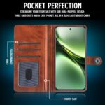 Shock Proof Flip Cover Back Case for Vivo X200 5G | Magnetic Wallet Leather Case with Stand - Image 6