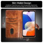 Shock Proof Flip Cover Back Case for Samsung Galaxy A14 5G | Magnetic Wallet Leather Case with Stand - Image 4