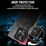 Shock Proof Flip Cover Back Case for Motorola Moto Edge 50 Pro | Magnetic Wallet Leather Case with Stand - Image 5