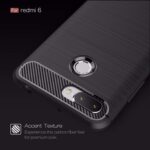 Rugged Armour Shockproof Brushed Carbon Fibre Texture Series Impact Resistant Slim Profile Flexible TPU Phone Back Case Cover for XIAOMI REDMI 6 - Carbon Black - Image 2