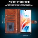 Shock Proof Flip Cover Back Case for Oppo A79 5G | Magnetic Wallet Leather Case with Stand - Image 6