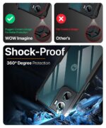 kelpuj Shock Proof Clear Protective Back Case for Motorola Moto G05 - AirEDGE Technology | 360 Degree Camera Protection | Transparent Hybrid Back Case Mobile Cover - Black - Image 6