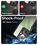 Shock Proof Clear Protective Back Case for Itel P55 Plus 4G - AirEDGE Technology | 360 Degree Camera Protection | Transparent Hybrid Back Case Mobile Cover - Black - Image 4