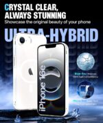 Ultra-Hybrid Back Case Cover for iPhone 16e Compatible with MagSafe | Drop and Camera Protection | Shock Proof Crystal Clear Mobile Back Case (PC+TPU, Transparent) - Image 3