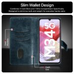 Shock Proof Flip Cover Back Case for Samsung Galaxy M34 5G | Magnetic Wallet Leather Case with Stand - Image 6