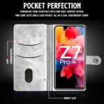 Shock Proof Flip Cover Back Case for Iqoo Z7 Pro | Magnetic Wallet Leather Case with Stand - Image 6