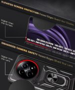 Tough Armor Bumper Mobile Back Case for Realme 13 5G | Realme 12 5G | 12X 5G | Narzo 70x 5G | C65 5G | N65 | Sliding Camera Shield Cover | Hybrid PC + TPU | Ring Holder with Stand ? Black - Image 8