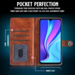 Shock Proof Flip Cover Back Case for Xiaomi Mi Redmi 9 | Magnetic Wallet Leather Case with Stand - Image 4