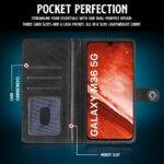 Shock Proof Flip Cover Back Case for Samsung Galaxy M36 5G | Magnetic Wallet Leather Case with Stand - Image 4