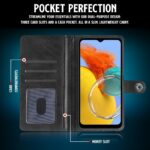 Shock Proof Flip Cover Back Case for Samsung Galaxy M14 5G | Magnetic Wallet Leather Case with Stand - Image 6