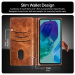 Shock Proof Flip Cover Back Case for Samsung Galaxy M55 5G | Magnetic Wallet Leather Case with Stand - Image 6