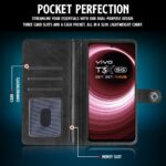 Shock Proof Flip Cover Back Case for Vivo T3X 5G | Magnetic Wallet Leather Case with Stand - Image 6