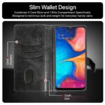 Shock Proof Flip Cover Back Case for Samsung Galaxy A20 | Magnetic Wallet Leather Case with Stand - Image 4