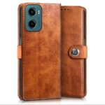 Shock Proof Flip Cover Back Case for Motorola Moto G05 | Magnetic Wallet Leather Case with Stand - Image 4