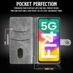 Shock Proof Flip Cover Back Case for Samsung Galaxy F14 5G | Magnetic Wallet Leather Case with Stand - Image 4