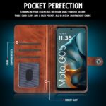 Shock Proof Flip Cover Back Case for Motorola Moto G05 | Magnetic Wallet Leather Case with Stand - Image 6