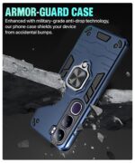 Shock Proof Back Case Mobile Cover for Vivo Y300 5G | Back Cover Case (Tough Armor | Hybrid PC + TPU | Ring Holder & in-Built Kickstand | Blue) - Image 4