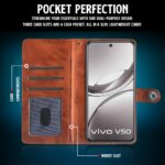 Shock Proof Flip Cover Back Case for Iqoo Z10R 5G | Magnetic Wallet Leather Case with Stand - Image 3