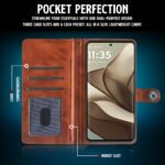 Shock Proof Flip Cover Back Case for Motorola Moto Edge 50 5G | Magnetic Wallet Leather Case with Stand - Image 4