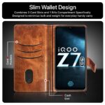 Shock Proof Flip Cover Back Case for Iqoo Z7 5G | Magnetic Wallet Leather Case with Stand - Image 4