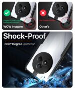 kelpuj Shock Proof Clear Protective Back Case for Realme Narzo 80 Pro 5G - AirEDGE Technology | 360 Degree Camera Protection | Transparent Hybrid Back Case Mobile Cover - Black - Image 4