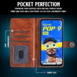 Shock Proof Flip Cover Back Case for Tecno Pop 9 5G | Magnetic Wallet Leather Case with Stand - Image 4