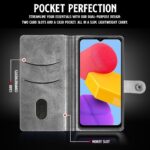 Shock Proof Flip Cover Back Case for Samsung Galaxy M13 4G | Magnetic Wallet Leather Case with Stand - Image 4