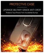 Shock Proof Back Case Mobile Cover for Vivo Y56 5G | Vivo Y16 | Vivo T2X | Bumper Back Cover Case (Tough Armor | Full Protection with Ring Holder & in-Built Kickstand | Black) - Image 4