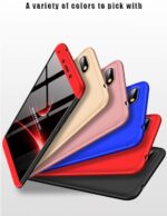 3-in-1 Double Dip Anti Slip Super Slim Hybrid All Angle Protection Lightweight Matte Hard Back Case Cover for XIAOMI REDMI 6A - Black with Blue - Image 5