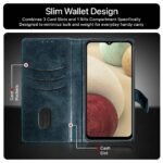 Shock Proof Flip Cover Back Case for Samsung Galaxy F12 | Magnetic Wallet Leather Case with Stand - Image 3