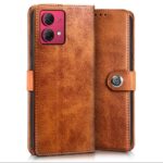 Shock Proof Flip Cover Back Case for Motorola Moto G84 5G | Magnetic Wallet Leather Case with Stand - Image 3