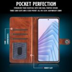 Shock Proof Flip Cover Back Case for Redmi Note 14 Se 5G | Magnetic Wallet Leather Case with Stand - Image 4
