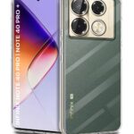 Crystal Clear Transparent Back Case for Compatible with Infinix Note 40 Pro/Note 40 Pro Plus | Shockproof Flexible TPU Silicone Cover | Full Body & Camera Protection Transparent