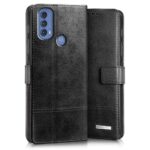 Shock Proof Flip Cover Back Case for Motorola Moto E30 | Magnetic Wallet Leather Case with Stand - Image 2