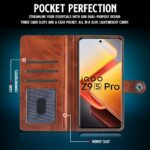 Shock Proof Flip Cover Back Case for Iqoo Z9S Pro 5G | Magnetic Wallet Leather Case with Stand - Image 6