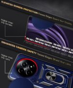 Tough Armor Bumper Mobile Back Case for Realme 13 5G | Realme 12 5G | 12X 5G | Narzo 70x 5G | C65 5G | N65 | Sliding Camera Shield Cover | Hybrid PC + TPU | Ring Holder with Stand ? Blue - Image 8