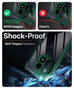 Shock Proof Clear Protective Back Case for 1+ OnePlus 13 - AirEDGE Technology | 360 Degree Camera Protection | Transparent Hybrid Back Case Mobile Cover - Green - Image 3