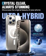 Ultra-Hybrid Back Case Cover for iPhone 15 Pro Max | Compatible with MagSafe | Drop and Camera Protection | Shock Proof Crystal Clear Mobile Back Case (PC+TPU, Transparent) - Image 6