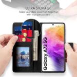 Shock Proof Flip Cover Back Case for Samsung Galaxy A73 5G | Magnetic Wallet Leather Case with Stand - Image 3