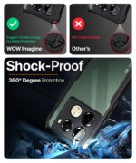 Shock Proof Clear Protective Back Case for Infinix Note 40 Pro 5G | Note 40 Pro Plus - AirEDGE Technology | 360 Degree Camera Protection | Transparent Hybrid Back Case Mobile Cover - Black - Image 3