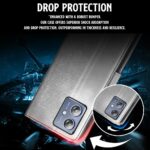 Shock Proof Flip Cover Back Case for Motorola Moto G54 5G | Magnetic Wallet Leather Case with Stand - Image 8